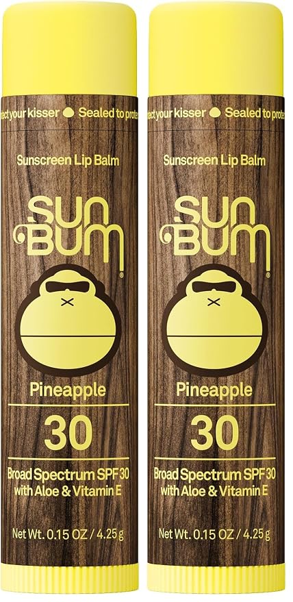 Sun Bum SPF 30 Sunscreen Lip Balm | Pineapple Flavor | Pack of 2 | Vegan and by SunBum