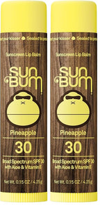 Sun Bum SPF 30 Sunscreen Lip Balm | Pineapple Flavor | Pack of 2 | Vegan and by SunBum
