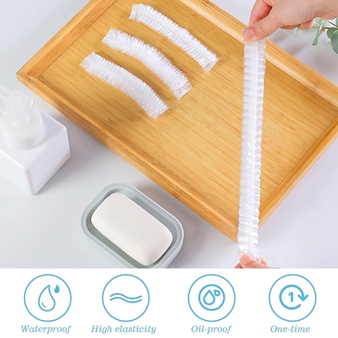 300 Pcs Disposable Shower Caps, 20.5In Large Plastic Bath Caps - Image 5