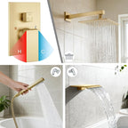 Midanya Shower System with Tub Spout, Bathtub Shower Faucet Set with Square - Image 4