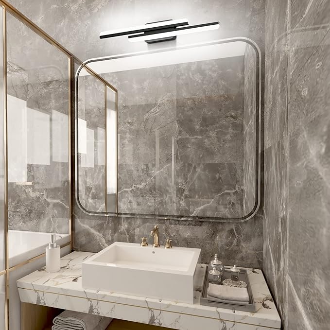 Ralbay 32" Black Bathroom Vanity Lights 36W Frosted Aluminum Modern LED Matte - Image 3