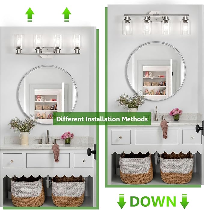 Ascher 4-Light Bathroom Light Fixtures, Modern Vanity Lights - Image 3