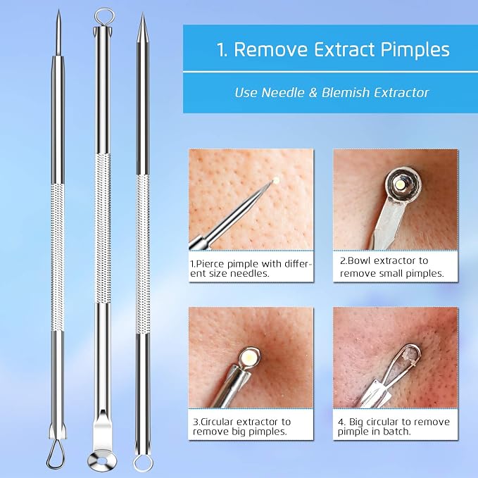 Best Blackhead Remover, Acne Whitehead Removal Kit, Pimple Comedone Extractor - Image 8