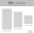 100% Cotton Bath Towel Set of 24-6 Bath Towels, 6 Hand Towels, 12 Wash Cloths - Image 5