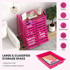 Giantex 20 Drawers Rolling Cart, Mobile Storage Drawer Cart, Classroom Organizer - Image 6