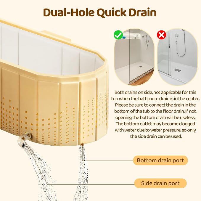 Portable Foldable Bathtub, Freestanding Bathtub No Installation, Bathroom SPA - Image 7