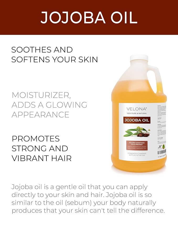 velona Jojoba Oil - 64 oz | 100% Pure and Natural | Golden - Image 2