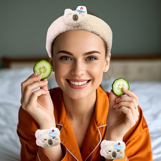 Kawaii Spa Headband and Wristband Set - Image 3
