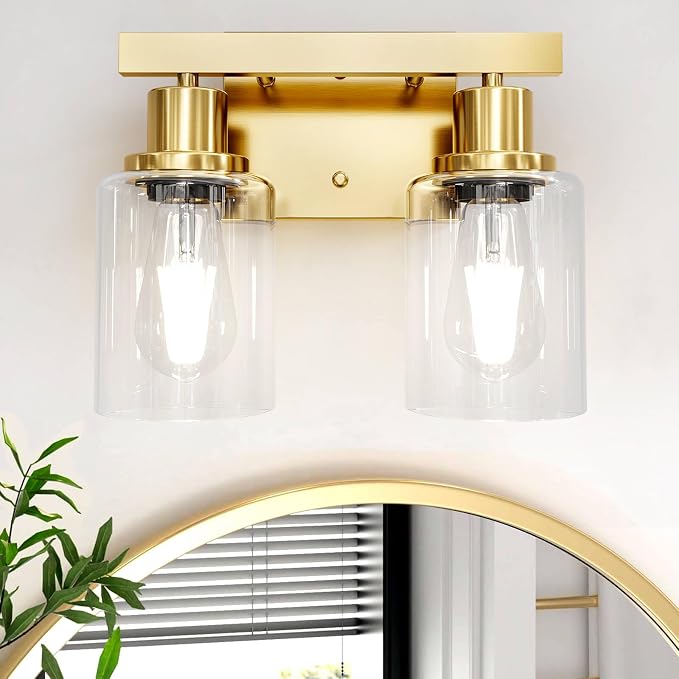 2-Light Brushed Gold Vanity Lights by DIKAIDALights