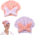 2Pcs Skin-Friendly Hair Drying Cap Quick-Drying Hair Towel Cap Microfiber by Unknown