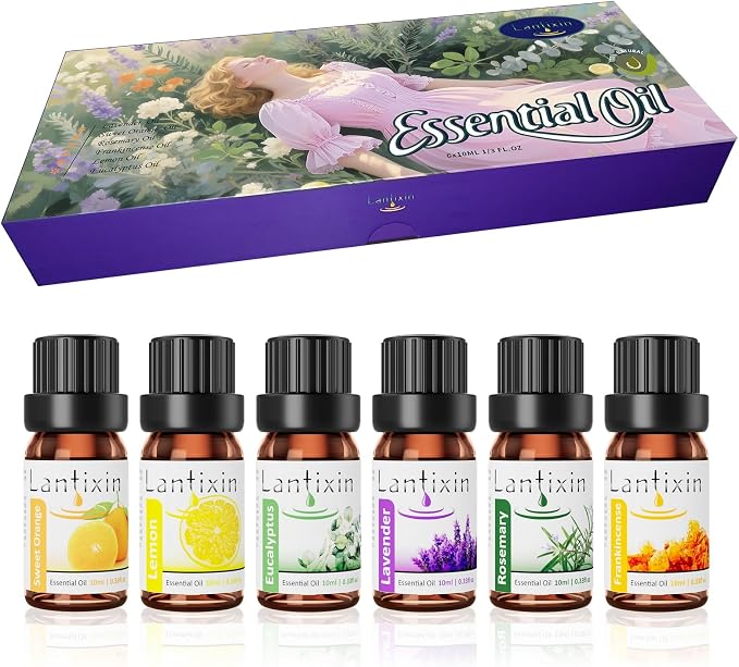 Lantixin Top 6 Essential Oils Set: Frankincense, Eucalyptus, Sweet Orange by LantixinEssentialOils