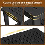 Extra Bamboo Black Shower Bench Stool Waterproof Shower Chair Spa Bath Seat - Image 8