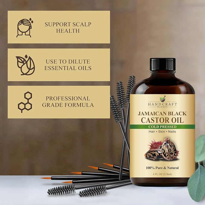Handcraft Blends Cold-Pressed Jamaican Black Castor Oil 4 Fl Oz | Glass Bottle - Image 5
