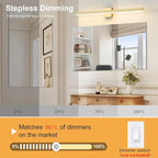 Gold Bathroom Vanity Light 39.4 inch, 30W Dimmable 5CCT LED Modern Bathroom - Image 5