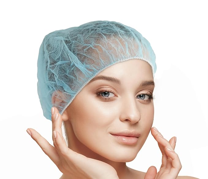 Medical Nation 21" Disposable Bouffant Caps | Pack of 100, Non-Pleated Head - Image 2