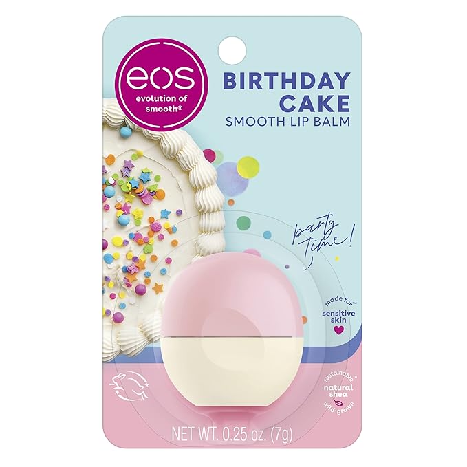 eos Natural Shea Lip Balm- Birthday Cake, All-Day Moisture Lip Care Products by eosproducts