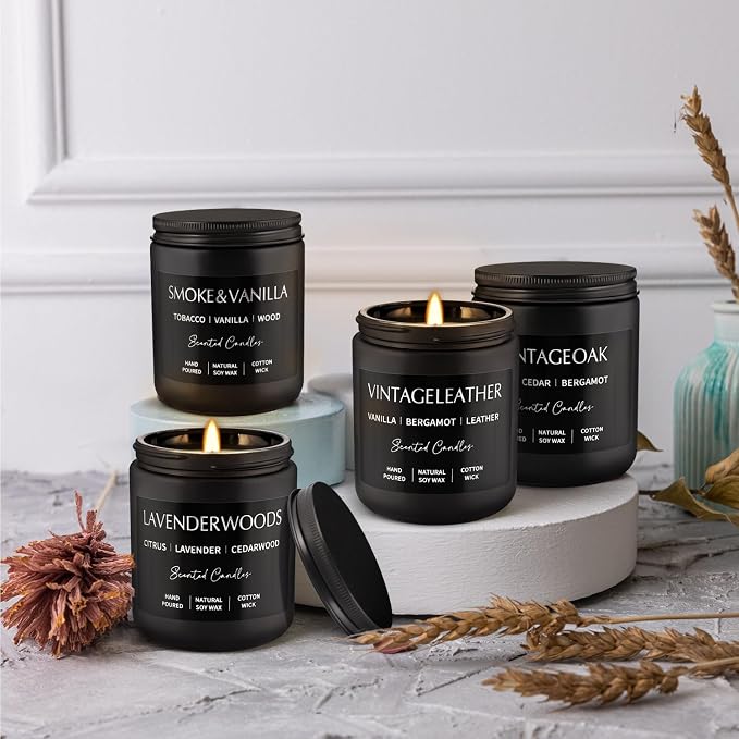 WPONSZU 4Psc Scented Candles Set, 7oz Gifts - Image 5