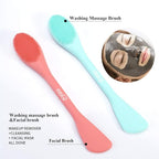 MSQ Silicone Face Mask Brush, Soft Facial Cleansing Scrubber, 2 Pack Double-End - Image 2