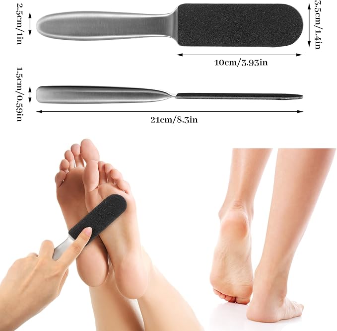 Foot File - Stainless Steel Pumice Stone Foot Rasp File - Dual Grit Feet - Image 2