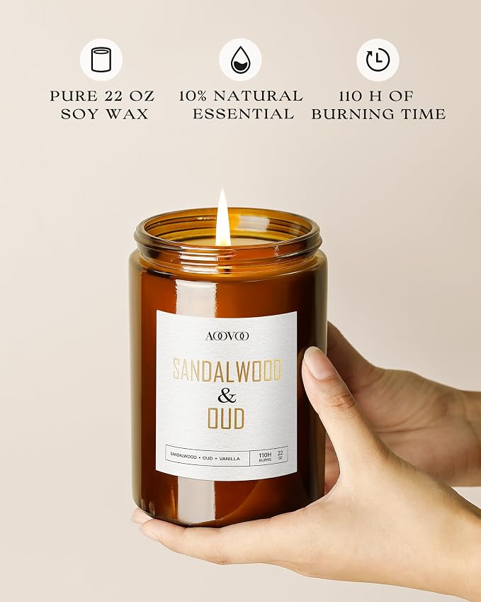 AOOVOO Sandalwood Oud Candle - Image 4