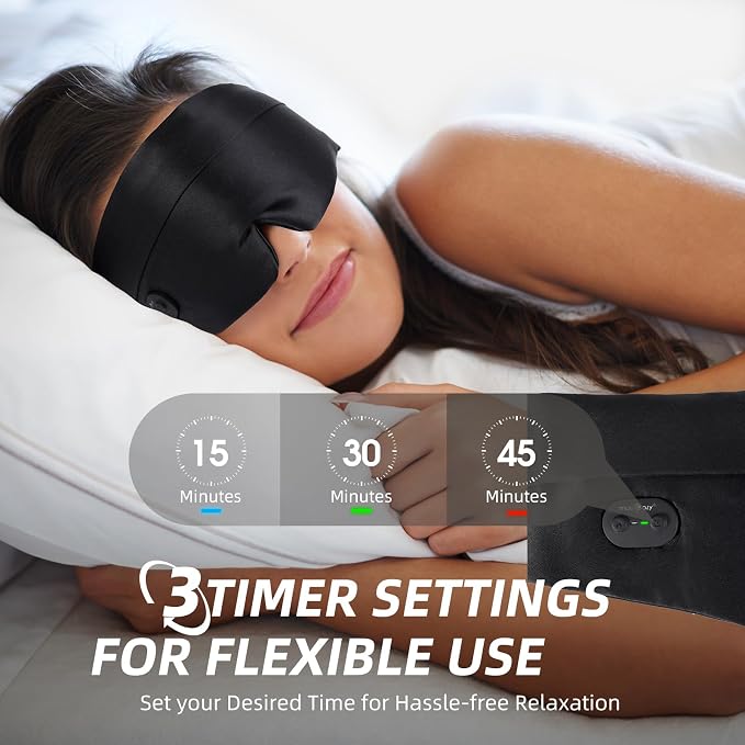 MUSICOZY Heated Eye Mask for Dry Eyes, Silk Warm Compress - Image 5