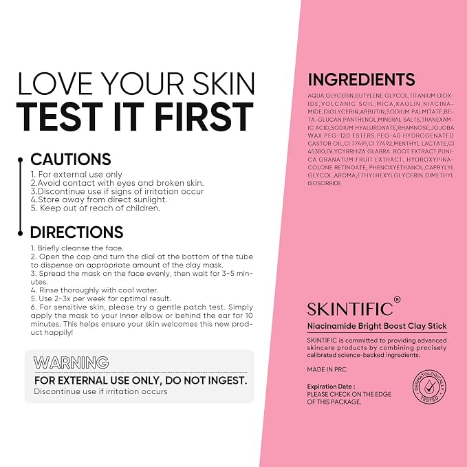 SKINTIFIC Niacinamide Bright Boost Face Mask Stick, Brightening & Pore-Blurring - Image 2