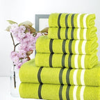 CASA COPENHAGEN Exotic 6Pcs 100% Egyptian Cotton Towels Gift Set- Lime Green - Image 3