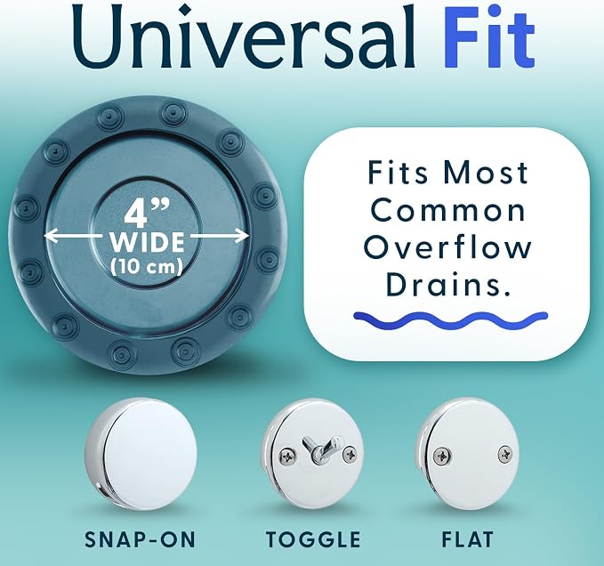 SlipX Solutions Bottomless Bath, Essential Overflow Drain Cover - Image 4