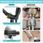 JDO Shower Head with Handheld, High Pressure Handheld 6 Settings, Detachable - Image 4