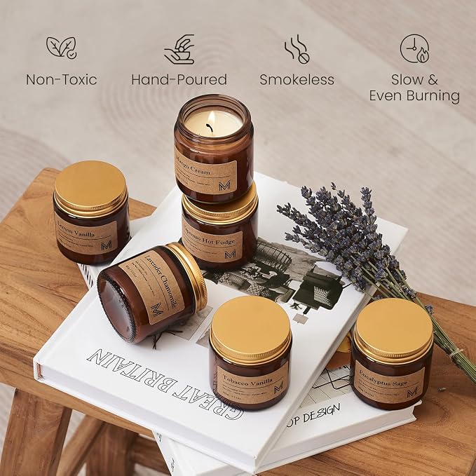 M&SENSE 6 Pack Christmas Candle Gift Set, Aromatherapy Candle Gift - Image 4