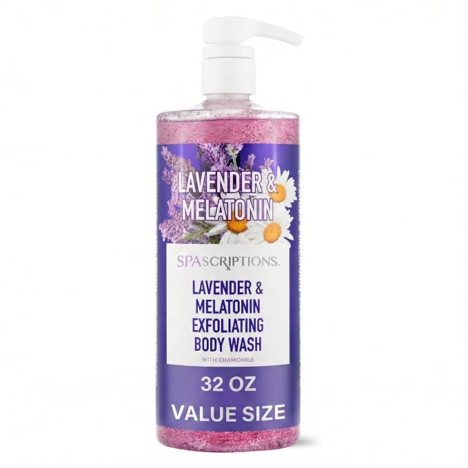 SpaScriptions Lavender & Melatonin Exfoliating Body Wash – 32 fl oz by Spascriptions