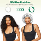 2 PCS Shower Cap Waterproof Double Layer Elastic Adjustable Reusable Hair Bath - Image 5