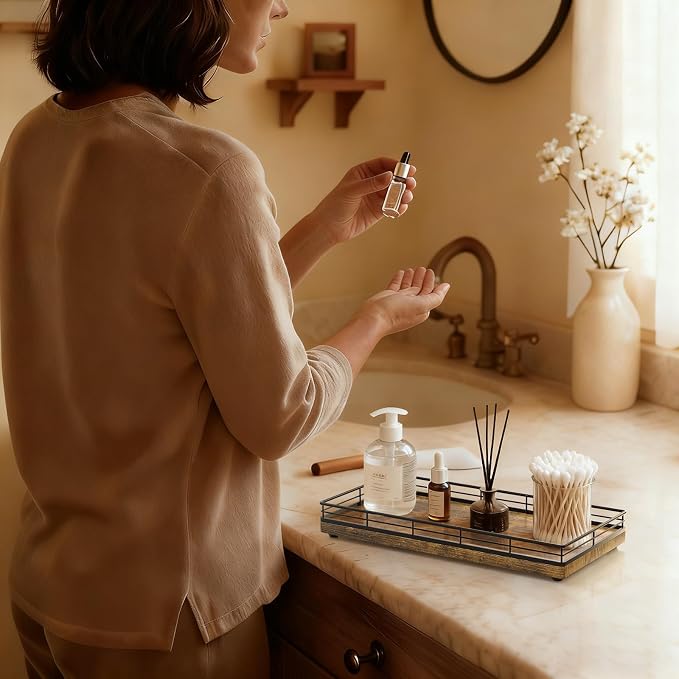 Bathroom Vanity Tray for Countertop, Bathroom Organizer for Soap, Perfume & - Image 6