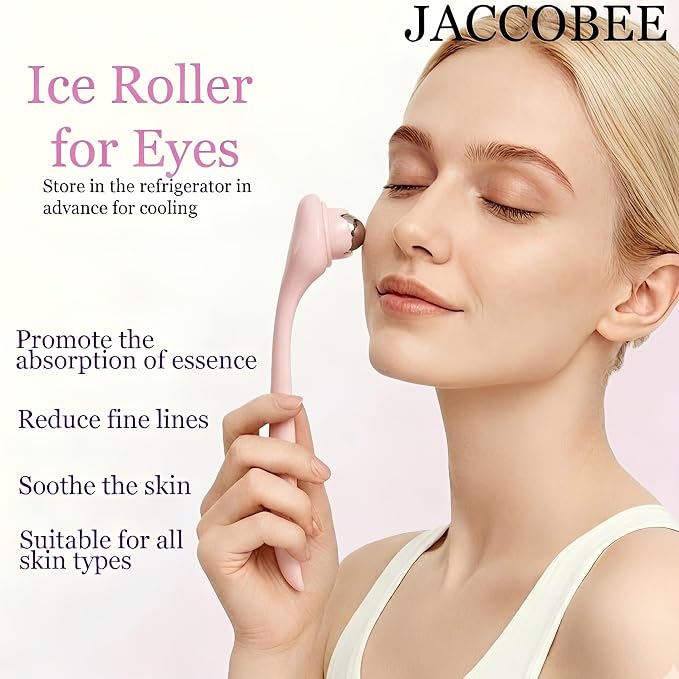 Ice Roller for Face&Eyes with Gua Sha Facial Tool, 3-Pcs Stainless Steel Facial - Image 4