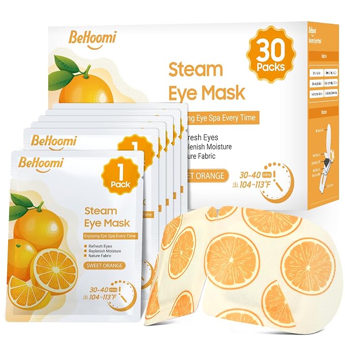 BeHoomi 30Packs Steam Eye Mask, Heated Eye Mask Warm Compress by BeHoomi