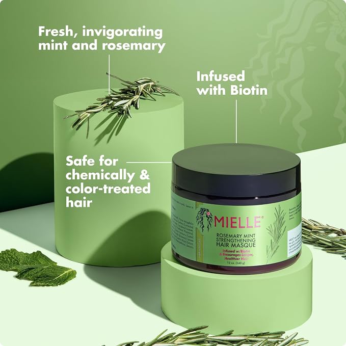 Mielle Organics Rosemary Mint Strengthening Hair Mask, Deep Conditioning - Image 5