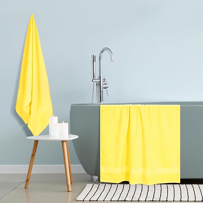 GLAMBURG Premium Cotton Oversized 2 Pack Bath Sheet 35x70-100% Pure Cotton - Image 4