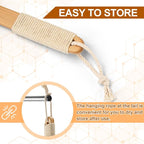 eaxun Bamboo Shower Brush with Curved Long Handle, 16.7 Inches Exfoliating Back - Image 6
