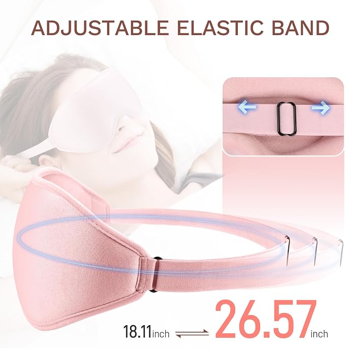 FlyCoco 99% Fully Block Out Light Eye Sleep Mask, 3D Deep Contoured Eyes Cover - Image 6