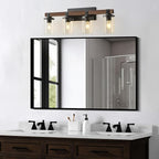 Bathroom Vanity Light Fixtures 4 lights, Wooden Farmhouse Vanity Lights Rustic - Image 5