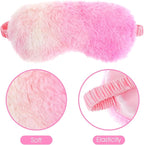2 Pcs Plush Eye Mask Soft Sleeping Blindfold Eye Cover Comfortable Furry Faux - Image 5