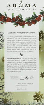 Aroma Naturals Holiday Essential Oil Vanilla & Peppermint Scented Pillar Candle - Image 3