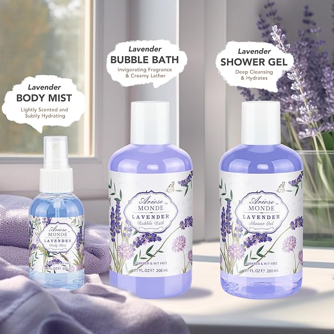 Gift Baskets for Women, Lavender Gift Sets for Women Self Care Spa Gift Basket - Image 3