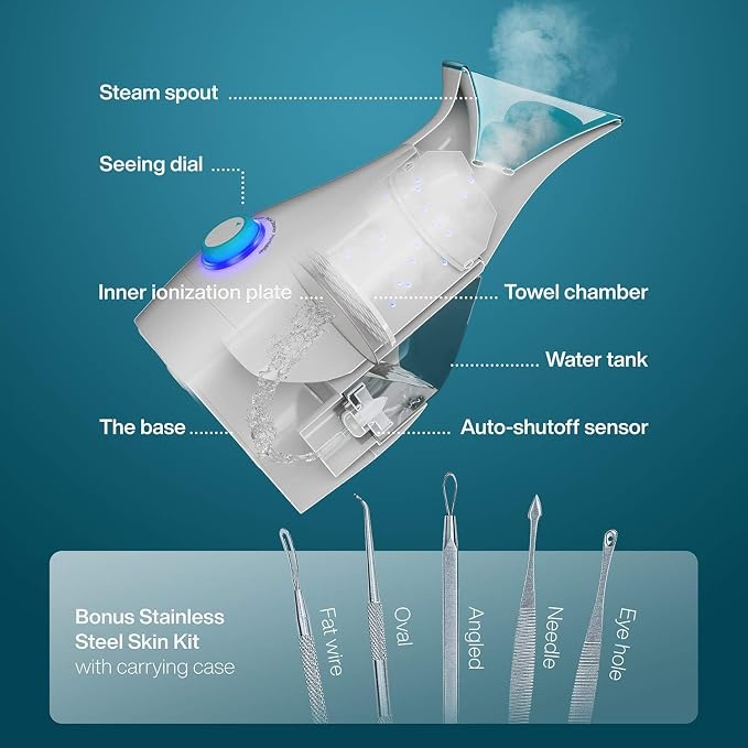 Pure Daily Care NanoSteamer Large 3-in-1 Nano Ionic Facial Steamer - Image 2