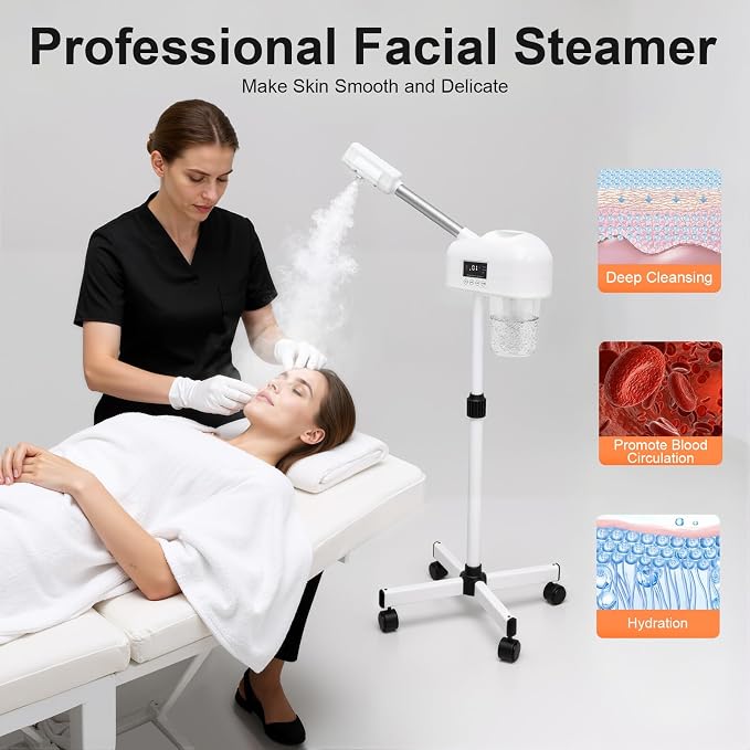 Standing Facial Steamer, Movable Pedicure Steamer Machine - Image 2