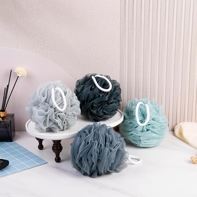 MTDLYICE Loofah Sponge XXL-100g 4 Pack, Bath Sponge Soft Mesh Shower Puff Loofah - Image 6