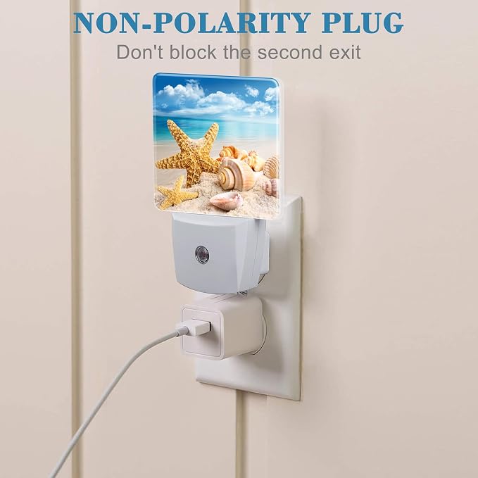 Night Light Plug into Wall Starfish Seashells On Beach Night Light - Image 3