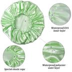 Smilco 4 Pack Shower Caps for Women, Reusable Waterproof Double Layer Bath Cap - Image 8