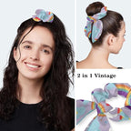 Scrub Caps Women Ponytail Cute Pink and White Leaves Caps Bouffant Working Hat - Image 5
