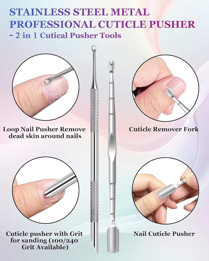 Cuticle Pusher, Pre-treatment Cuticle Pusher, Stainless Steel Loop Cuticle - Image 3